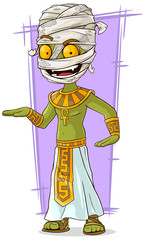 Cartoon funny green Egyptian mummy