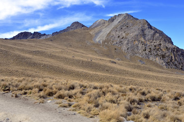 Fototapeta na wymiar Nevado de Toluca in the Trans-Mexican volcanic belt, often climbed with iztaccihuatl or Orizaba, Mexico