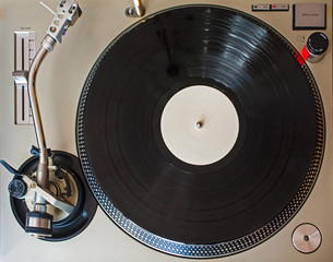 top view of a vintage turn table