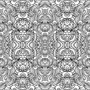 Abstract symmetry swirl seamless pattern.Outline