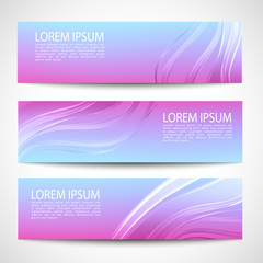 Abstract header purple blue pink wave white vector design