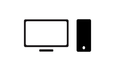 Vector desktop computer icon on white background