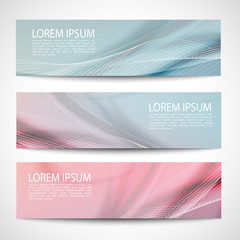 Fototapeta premium Abstract header white wave vector design.blue pink purple pastel background