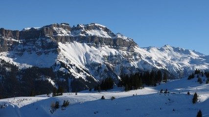 Winter landscape in Flumserberg