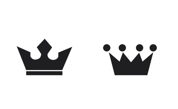 Vector crowns icons on white background