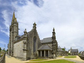 Guimiliau, Parish enclosure and graveyard - architectural element typical of Brittany, Finistere...