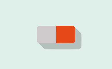 Vector eraser icon with long shadow