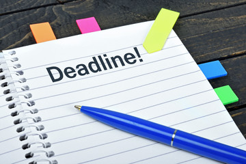 Deadline word on notepad