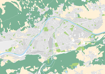vector city map of Innsbruck, Austria
