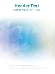 Vector flyer, cover design template. Light soft geometric polygonal background on white. Smooth blurred edges.