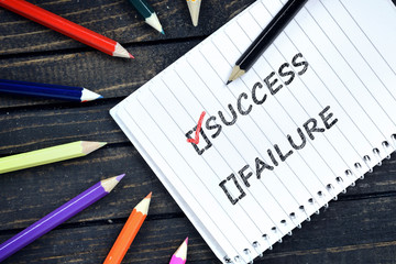 Success text on notepad