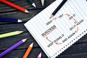 Success Scheme on notepad