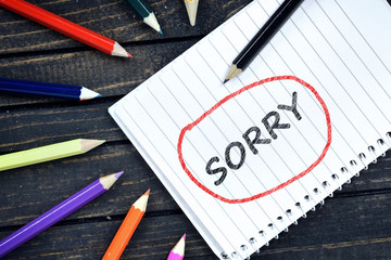 Sorry text on notepad