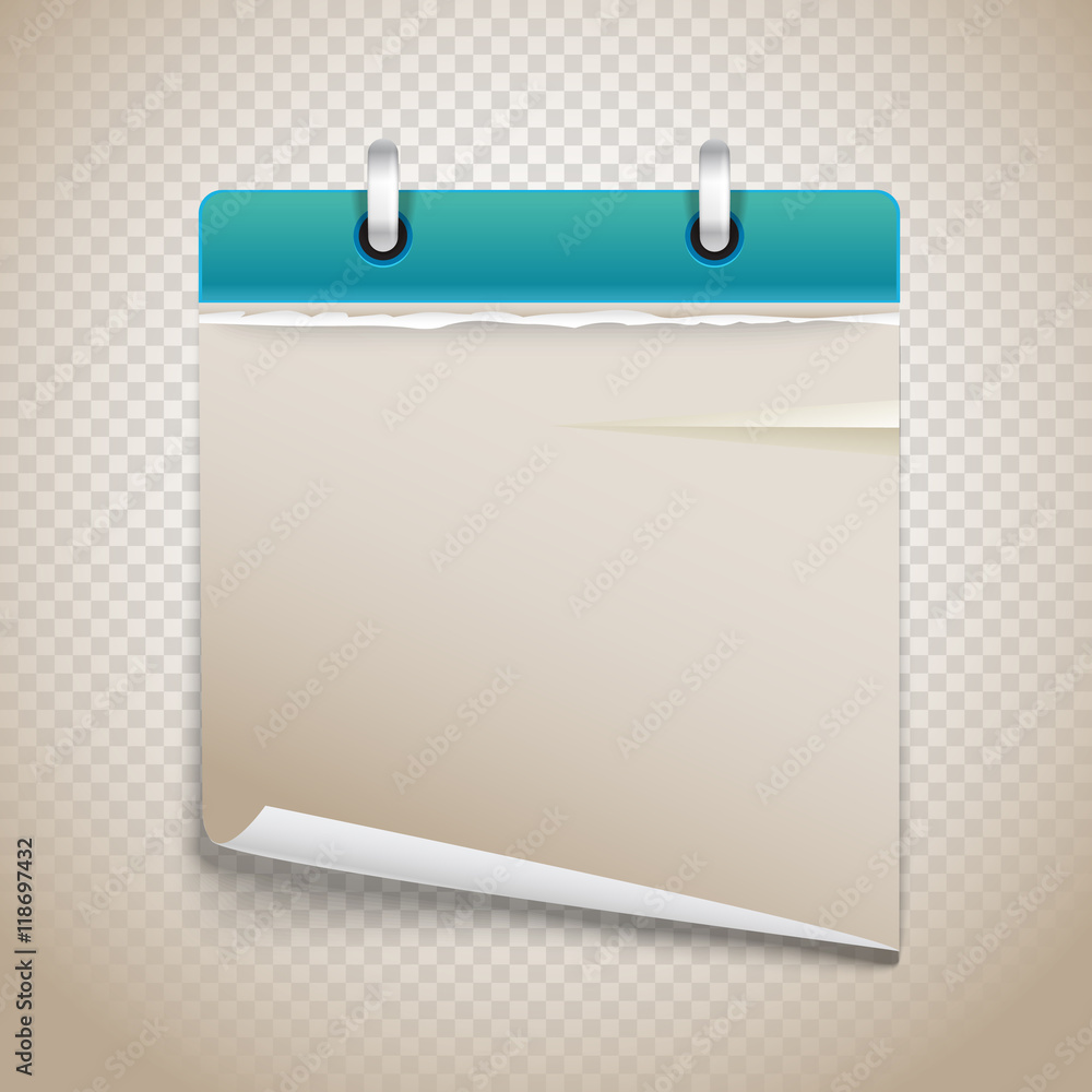 Aufkleber vintage paper diary with bended corner on transparent background