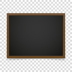 Vector blackboard frame isolated on transparent background. Vect