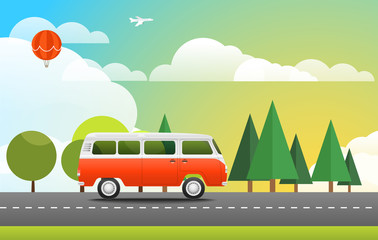 Take Vacation travelling concept. Flat design illustration