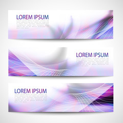 Abstract header purple wave white vector design