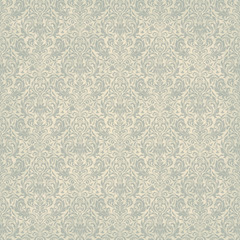 Seamless background of light beige and blue  color in the style of Damascus