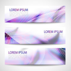 Abstract header purple wave white vector design