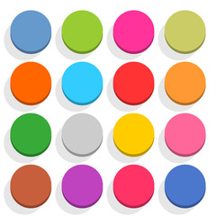 Flat blank web button round icon set with shadow