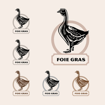 Foie gras badge with goose silhouette