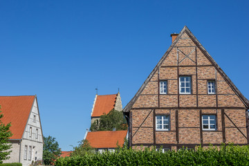 Fototapeta na wymiar Half timbered house in the Kommende quarter of Steinfurt