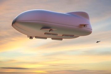 Hybrid airship 3d illustration