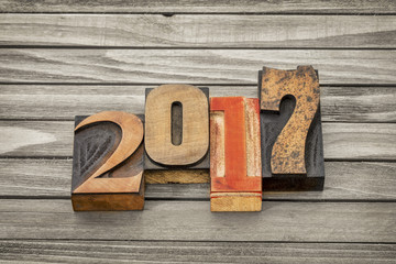 year 2017 in letterpress wood type