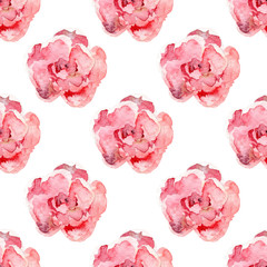 Seamless floral pattern with peony