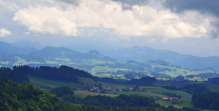 Aerial view of Switzerland rural areas. © Arevik