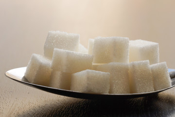 Lumps of Sugar in an Old Metal Spoon