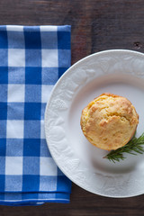 Delicous Homemade Gluten Free Cornbread Muffins On Distressed Wo