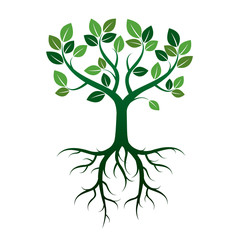 Shape of Green Tree. Vector Illustration.