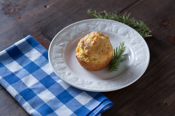 Delicous Homemade Gluten Free Cornbread Muffins On Distressed Wo