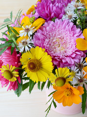 Multi-colored bouquet of flowers