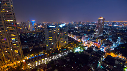Downtown city skyline  Bangkok Thailand