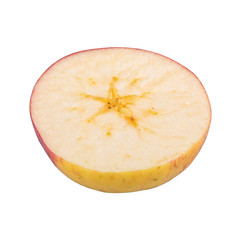 Cut apple on a white background