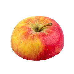 Cut apple on a white background