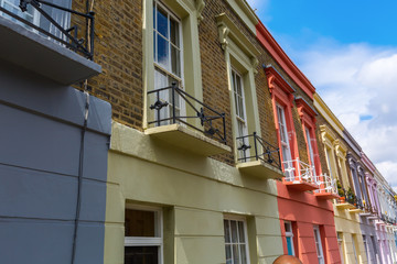 Fototapeta na wymiar colorful row houses in Camden, London