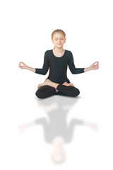 Little girl meditating