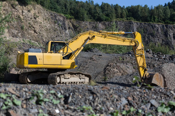 excavator in a quarry