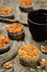 healthy walnuts dried apricots carrot oats muffins