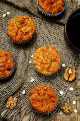 healthy walnuts dried apricots carrot oats muffins