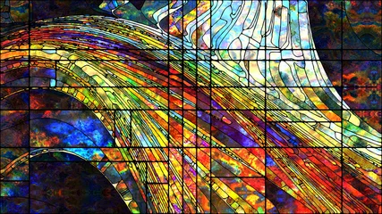 Rolgordijnen Synergies of Stained Glass © agsandrew