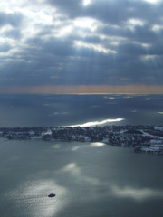 Airport view from the CN tower in Toronto
