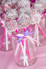 Cupcake cake pops.Sweets and dessert.