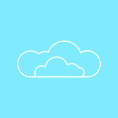 Fototapeta premium Cloud on blue background. Line flat icon.