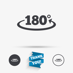 Angle 180 degrees sign icon. Geometry math symbol