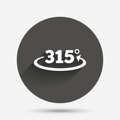 Angle 315 degrees sign icon. Geometry math symbol