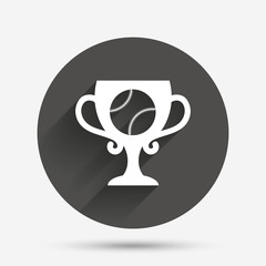 Baseball sign icon. Winner award cup symbol.